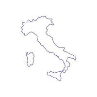 Italien karta på vit bakgrund vektor