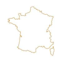 Frankrike karta på vit bakgrund vektor