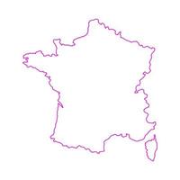 Frankreich-Karte auf weißem Hintergrund vektor