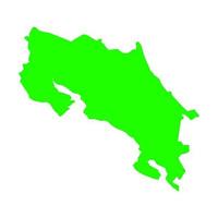 Costa Rica Karte auf weißem Hintergrund vektor