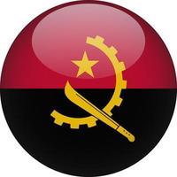 angola 3d rundade nationella flaggan knappen ikonillustration vektor