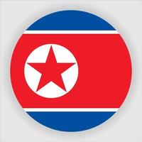 nordkorea flach abgerundeter nationalflaggensymbolvektor vektor