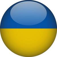 ukrainska 3d rundade nationella flaggan knappikon vektor