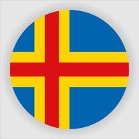 aland platt rundad nationella flagga ikon vektor