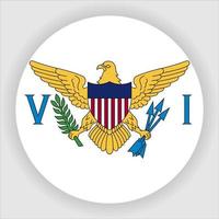 amerikanska jungfruöarna platt rundad nationella flagga ikon vektor
