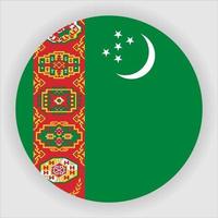 turkmenistan platt rundad nationella flagga ikon vektor