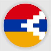 artsakh platt rundad nationella flagga ikon vektor