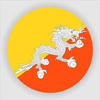 bhutan flach abgerundeter nationalflaggensymbolvektor vektor