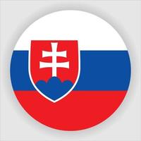 Slovakien platt rundad nationella flagga ikon vektor