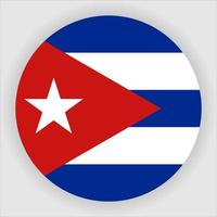 Kubas platt rundad nationella flagga ikon vektor