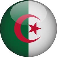 Algerien 3D abgerundete Nationalflagge Schaltflächensymbol Abbildung vektor