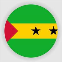 Sao Tome und Principe flach abgerundeter Nationalflaggen-Symbolvektor vektor