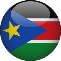 Südsudan 3D abgerundetes Nationalflaggen-Schaltflächensymbol vektor