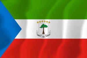 Ekvatorialguineas nationella flagga viftande bakgrundsillustration vektor