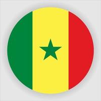 senegal platt rundad nationella flagga ikon vektor