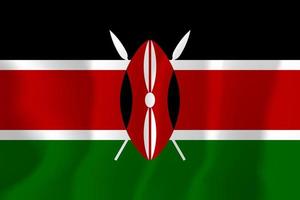 Kenia Nationalflaggen wehende Hintergrundillustration vektor