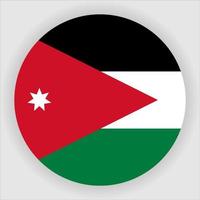 Jordanien flach abgerundete Nationalflagge Symbol Vektor