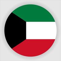 kuwait platt rundad nationella flagga ikon vektor