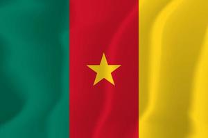 Kameruns nationella flagga viftande bakgrundsillustration vektor