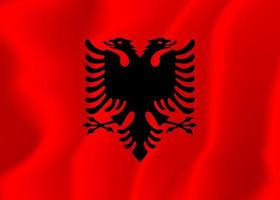 albanien nationalflaggen wehende hintergrundillustration vektor