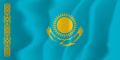 kazakstans nationella flagga viftande bakgrundsillustration vektor