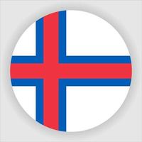 Färöarna platt rundad nationella flagga ikon vektor
