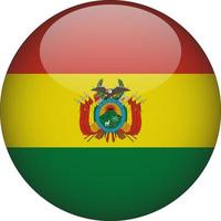 Bolivien 3D abgerundete Nationalflagge Schaltflächensymbol Abbildung vektor