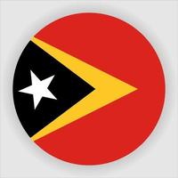 Östtimor platt rundad nationella flagga ikon vektor