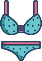 Bikini linear Farbe Illustration vektor