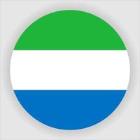 Sierra Leone flach abgerundeter Nationalflaggen-Symbolvektor vektor