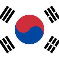 südkorea quadratische nationalflagge vektor