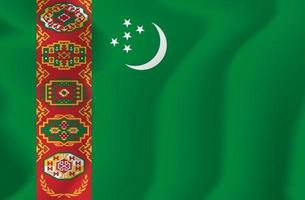 turkmenistans nationella flagga viftande bakgrundsillustration vektor