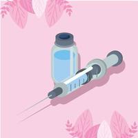 Impffläschchen und Spritze vektor