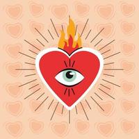 Herz Liebe mit Auge Poster vektor