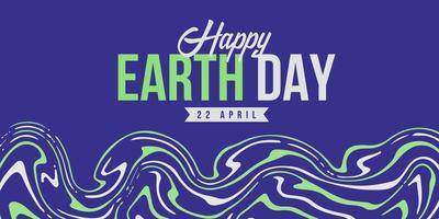 kreativt happy earth day banner koncept, för miljösäkerhetsfirande med abstrakt linjekonst och typografistilar vektor