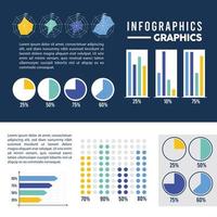 infographic mall sex ikoner vektor