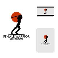 weibliche Krieger Silhouette Logo vektor