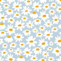 daisy kamomill vektor sömlösa mönster. vacker blommig sommarbakgrund i små blommor. den eleganta mallen för modetryck. handritad design för papper, omslag, tyg, inredning.