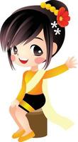 thaigirl cartoon vektor-Clipart niedlich kawaii vektor