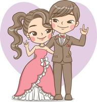 Hochzeit Familie Gebäude Liebe Glück Vektor-Cartoon-Clipart vektor