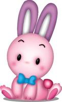 Kaninchen rosa Cartoon-Cliparts vektor