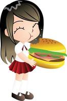 flicka mcdonalds vektor tecknad clipart kawaii