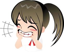 Mädchen lachen Cartoon-Vektor-Clipart niedlich kawaii vektor