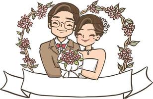 bröllop tecknad kärlek tillsammans clipart gratis söt kawaii vektor