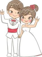 Hochzeitspaar zusammen Vektor-Cartoon-Clipart vektor