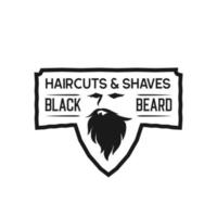 Haarschnitte und rasiert schwarzen Bart. Mann mit dicken Bärten Designinspiration vektor