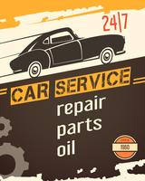 Auto Service Vintage Style Poster vektor