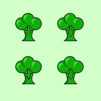 söt broccoli tecknad design. tecknad design för klistermärke. vektor