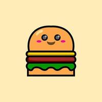 bunter Smiley süßer Burger-Illustrationsdesign. vektor