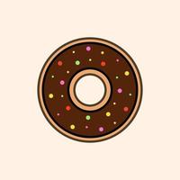 Schokoladencreme-Donut-Illustrationsdesign für Kinderbuch. vektor